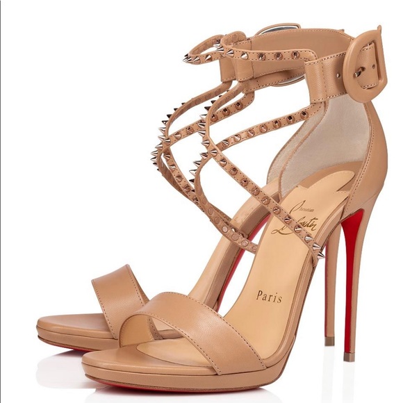 Christian Louboutin Shoes - COPY - Christian Louboutin - Choca Lux Sandals, Nude Beige - 37.5 EU